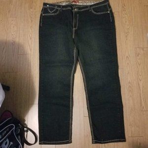 Sz 21/22 VBlue Black Jeans with Gold stitching